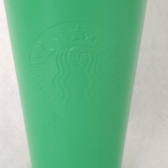 Starbucks Kelly Green 16 oz Stainless Steel Tumbler Cold Cup Stripe Straw 2016 - Picture 2 of 7